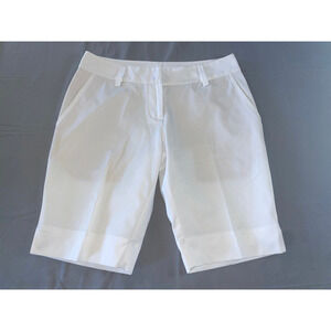 Adidas ClimaLite Flat Front Stretch Long Bermuda Golf Shorts. Women's 4, MINT!!